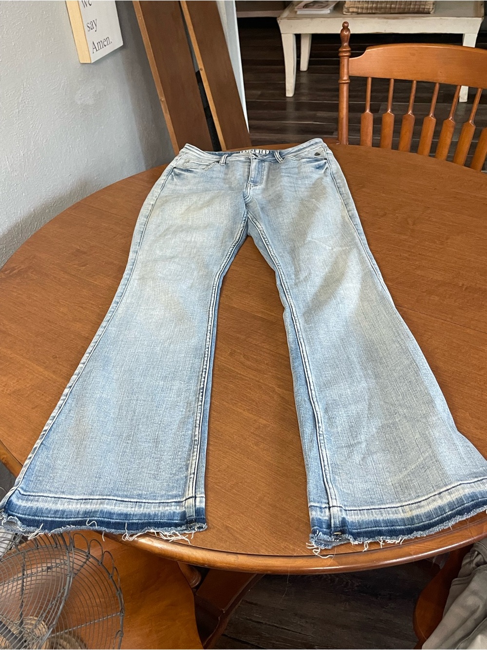 Idyllwind Miranda Lambert Light Wash Release Hem Flare Jeans Size 10x32